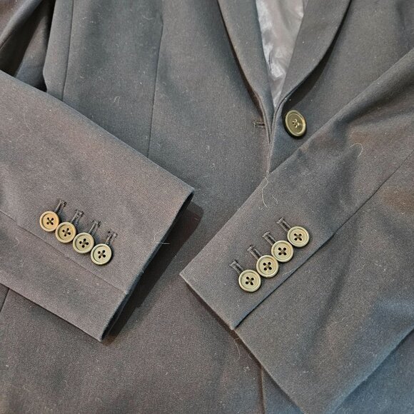 J. Crew Blazer Size 8 Navy Schoolboy Front Pockets, 2 Button Cotton Preppy - Picture 6 of 13